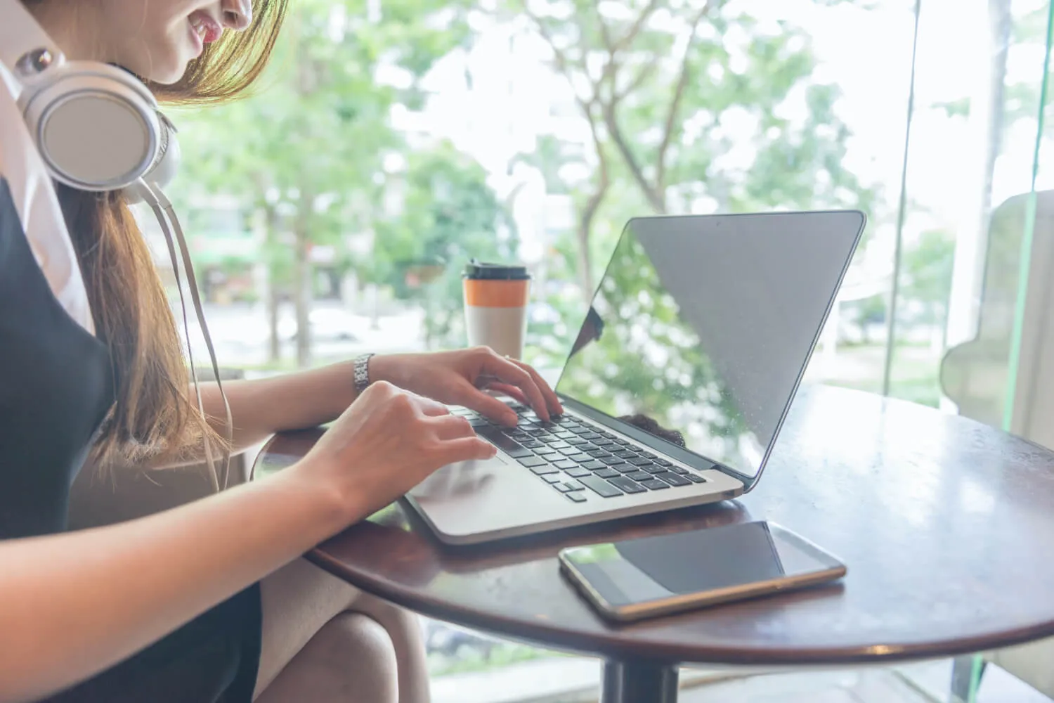 Woman using a computer